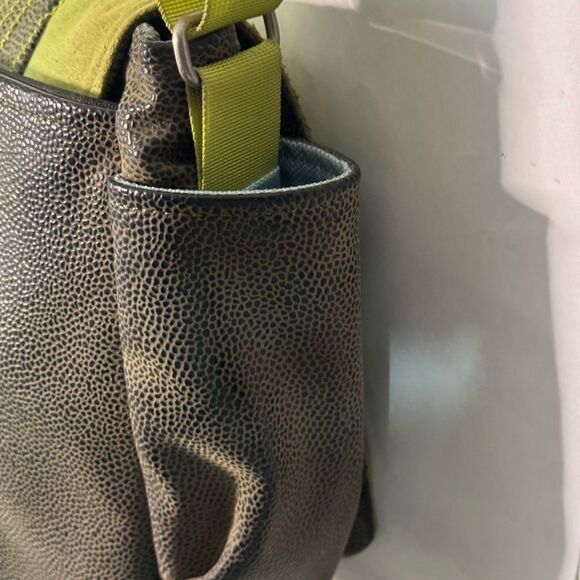 Stylish Green and Brown Women's Bag by haiku lots of storage good condition - Picture 6 of 8